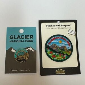 Glacier National Park Official Collector’s Pin and Patch, 2025